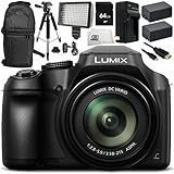 Panasonic Lumix DC-FZ80 Digital Camera 10PC Accessory Bundle – Includes 64GB SD Memory Card + 2X Replacement Batteries + More - International Version (No Warranty)