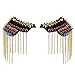 KODORIA Pair Shoulder Epaulettes Badge Tassel Chain Shoulder Brooch Epaulet Emblem Suit Badges
