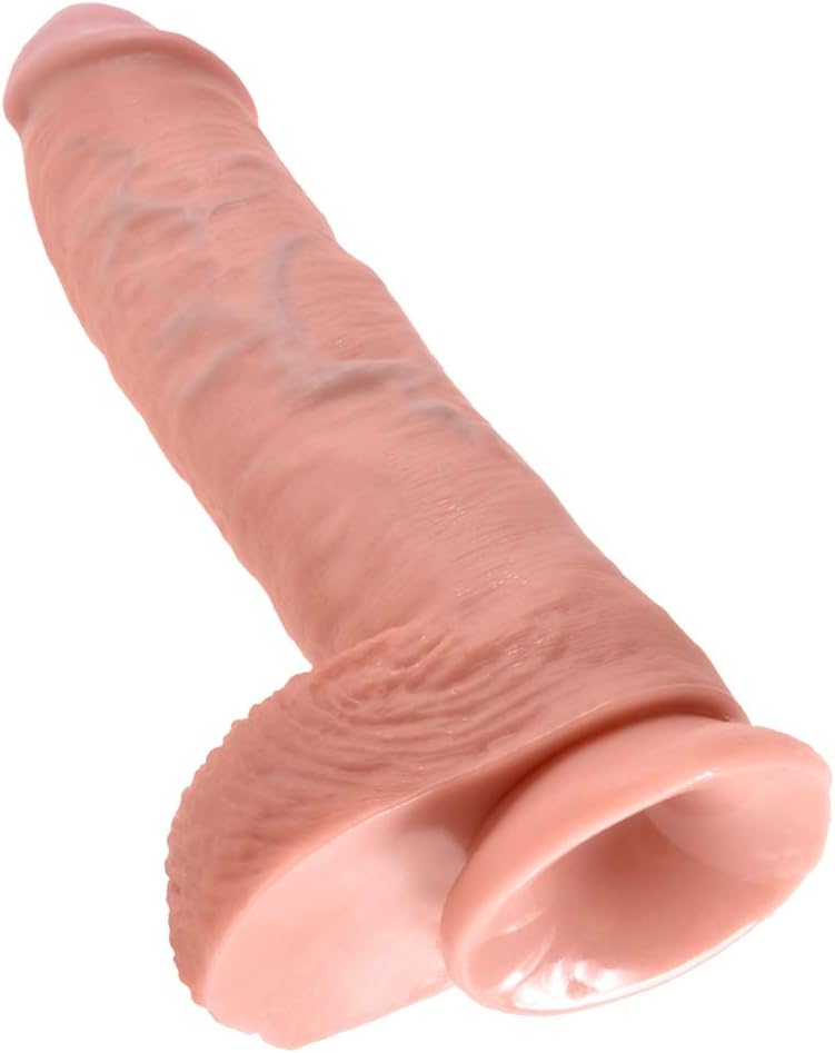 King Cock Flesh Dildo with Balls, 25.4 cm, Flesh - Image 3