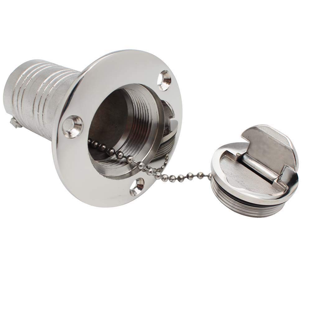 POFET 1-1/2 inch 316 Stainless Steel Small Clamshell Refueling Cap,Cabin Tank Deck/Yacht Tank Port Water Deck Filler Generic