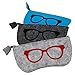 ZZ Sanity (3PCS Portable Zipper Soft Case Eyesglasses Box Makeup Pouch Purse Bag (3-PCS)
