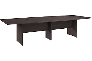 Bush Business Furniture 120-inch Office Conference Table with Wood Base, Boardroom Meeting Space for 10 Users, Storm Gray