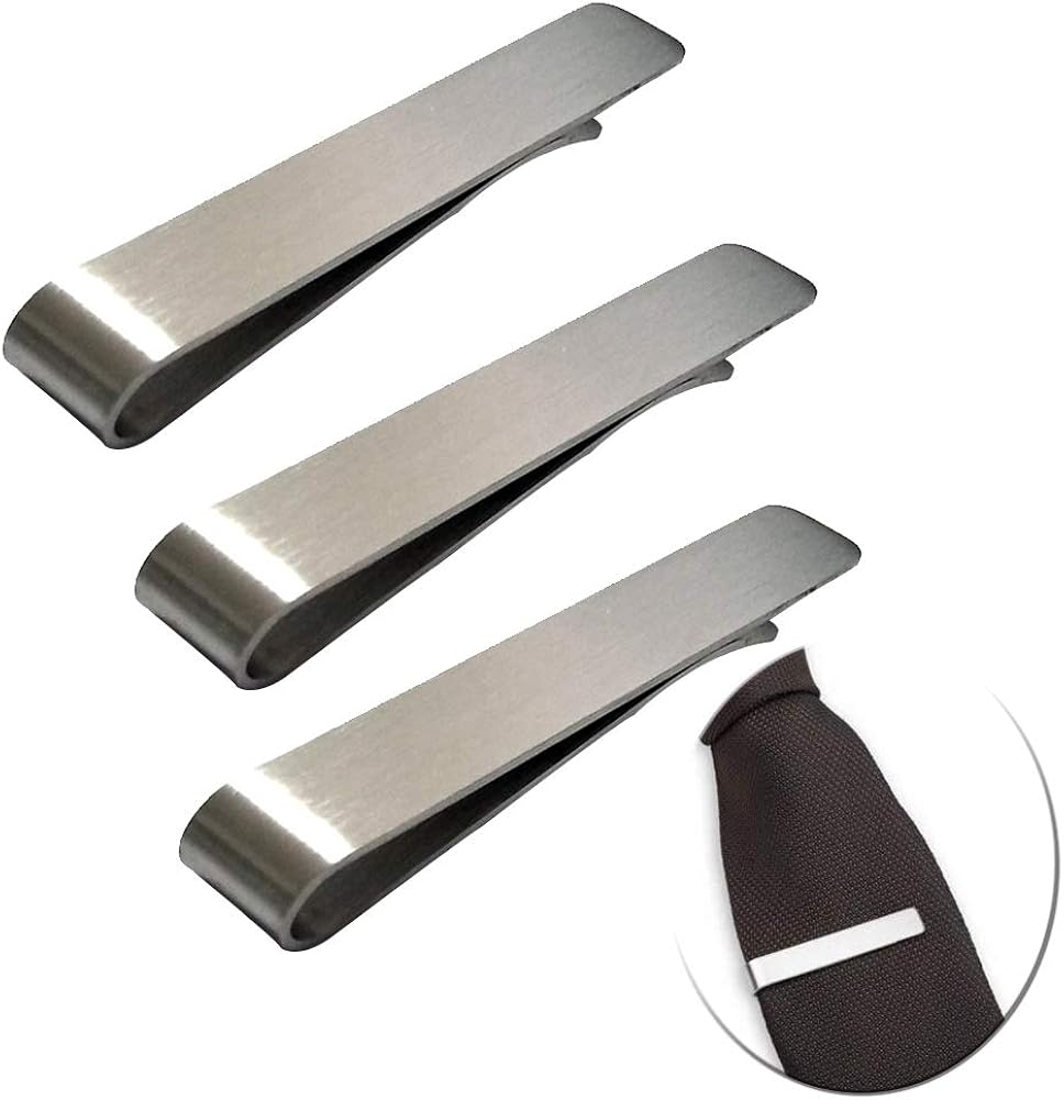 Krawattennadel Herren – Rechteckig Mit Zirkonia, Edelstahl Silber, Elegante Krawattenklammer