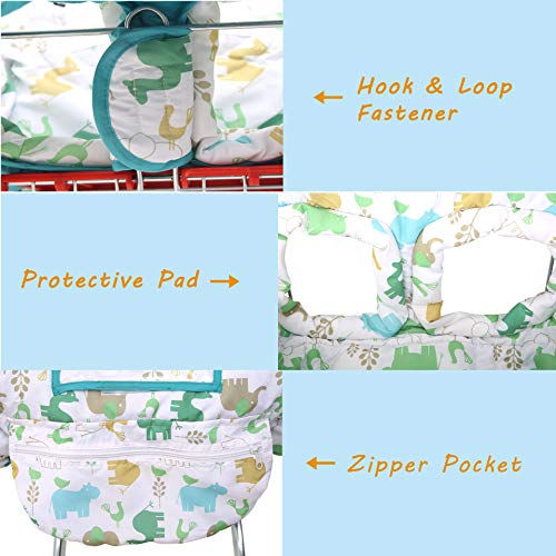 SDADI 2-in-1 Shopping Cart Cover, High Chair Cover for Baby and Toddler, Unisex for Boy or Girl, Carry Bag Attached, White