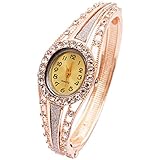 Wrist Watch for Female Pearl Gold Bangle Wrap Watch