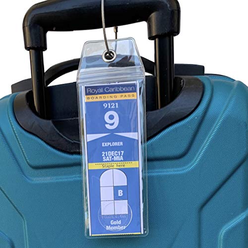 Cruise On Royal Caribbean Cruise Luggage Tag Holder (4 Pack) – Fits All Royal Caribbean Ships, Durable Travel ID Holders for 2025-2026 Cruises, Clear Waterproof Cruise Essentials
