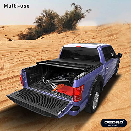 oEdRo Upgraded Soft TriFold Truck Bed Tonneau Cover Compatible for