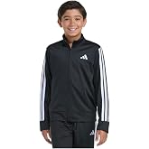 adidas Youth Boy's Tricot 3 Stripe Full Zip Track Jacket (US, Alpha, Medium, Regular, Black)
