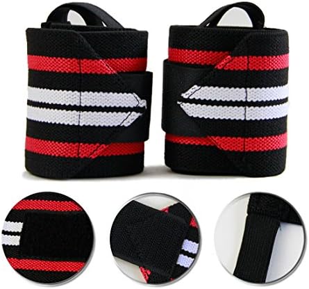 TGEG 17 inch Weight Lifting Wrist Support Gym Bandage Straps Wraps Men Women Red Training Fitness Extra Strength