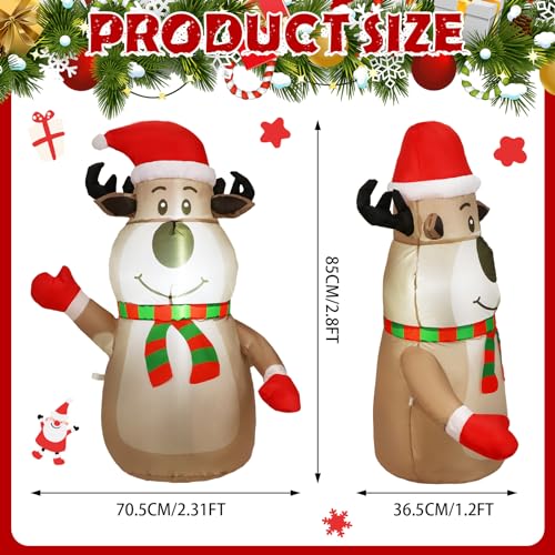 ROCEEI Christmas Inflatable Car Decoration Car Christmas LED Lights