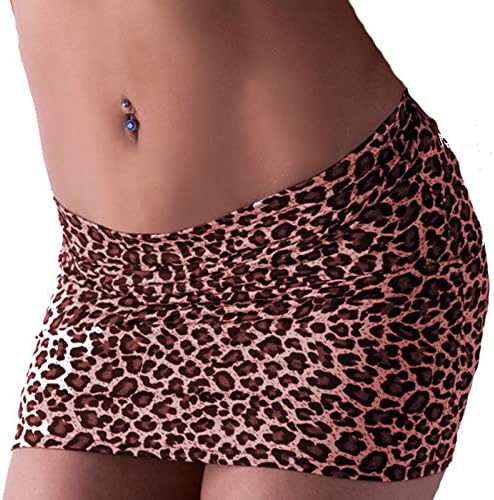 Fantasystore Leopard Print Lycra Mini Skirt 9-10 Inch Length
