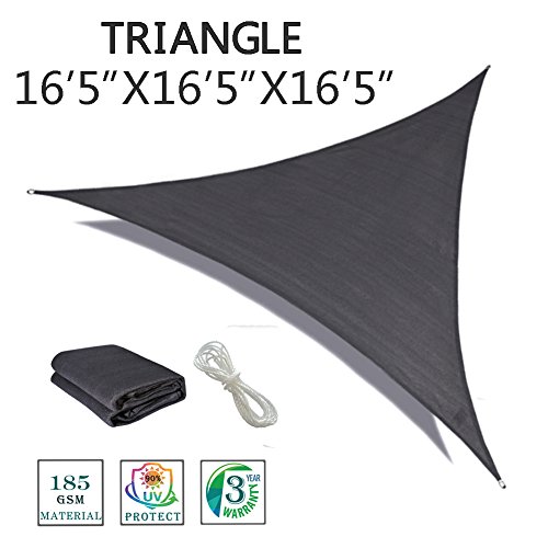 SUNNY GUARD 16’5” x 16’5” x 16’5” Charcoal Triangle Sun Shad ...