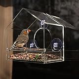 Gamgee's Garden Acrylic Window Bird Feeder with Removable Sliding Tray and Suction Cups