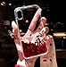 BlackLemon Liquid Case Compatible iPhone 7 Plus 8 Plus Quicksand Flowing Floating Bling Glitter Heart Soft Makeup Protective Case for Girls Women with Wrist Strap (Red, iPhone 7 Plus / 8 Plus)