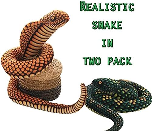 Two Realistic Soft Puppet Snake in one Package as picture/ Christmas Gift/ Easter/ Present/ Valentine Day/ Scary Snake