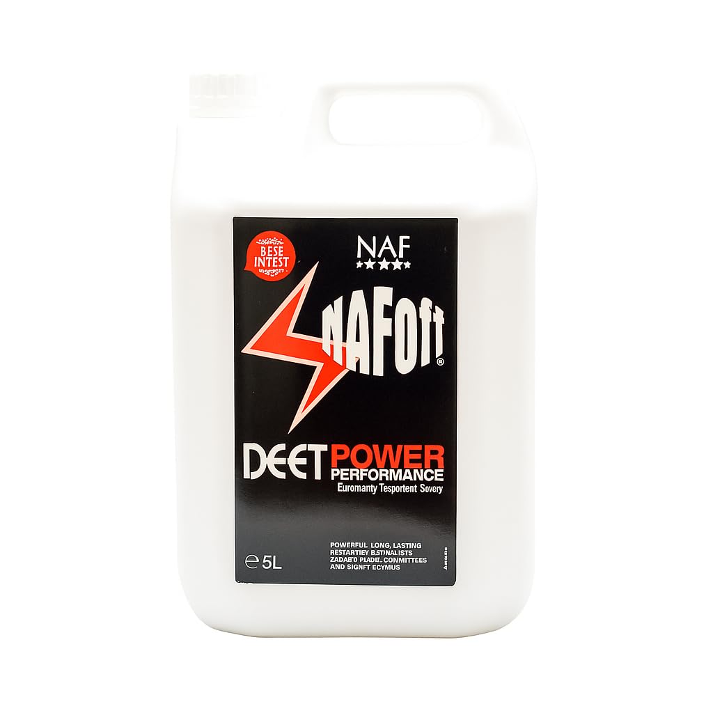 NAF Off Deet Power Performance Clear 5L – High-Strength Insect Repellent for Horses – With 19% DEET – Long-Lasting Protection Against Flies, Midges & Biting Insects