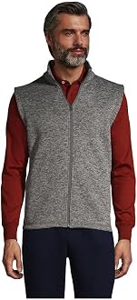Lands' End M Sweater Fleece Vest Arctic 