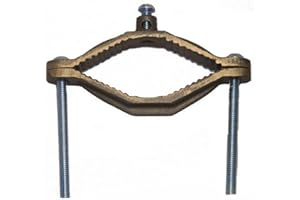 Morris Products 91666 Ground Pipe Clamp, With Adaptor Serrations, 2-10 Wire Range, 4-1/2" - 6" Water Pipe Range, 2-Pack