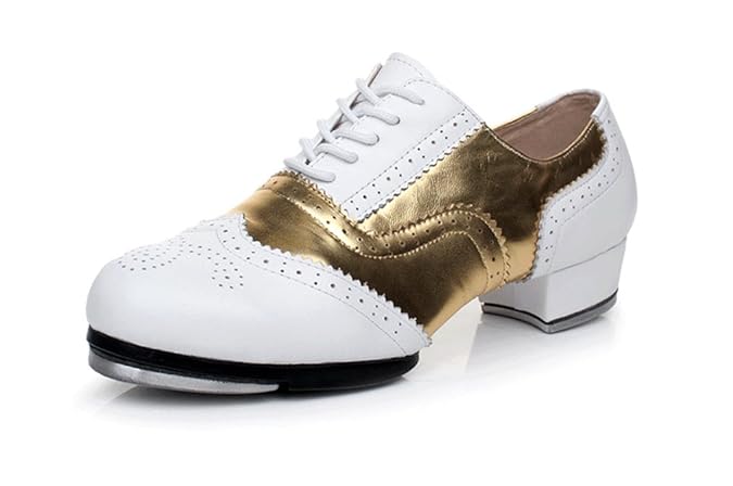 Gogodance Adults Men Women White and Gold Tap