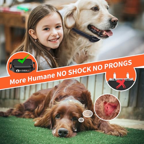 PaiPaitek No Shock Dog Training Collar with Remote 3300FT, Vibrating Dog Collar with Beep & Vibration Modes, Waterproof & Rechargeable E-Collar for Small to Large Dogs (5-120 lbs)