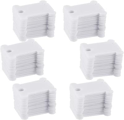 Opopark 120pcs Plastic Floss Bobbins for Cross-Stitch & Embroidery