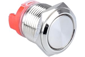 DMWD 16mm Heavy Duty Latching Metal Push Button Switch Waterproof 20Amp 12V 24V 110V ON-Off 1NO 2 Screw Terminals for 5/8" Mounting Hole Without LED for Marine Boat Truck