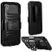 Huawei Pronto LTE H891L / Ascend SnapTo G620-A2 LTE / Huawei Vision 3 Case, Luckiefind Hybrid Armor Stand Case with Holster and Locking Belt Clip, Stylus Pen, Screen Protector (Holster Black)