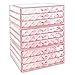 Makeup Cosmetic Organizer Cosmetics Organizers Storage Drawers - 3 Pieces Set, Diamond Pattern, Pink (9 Drawers)