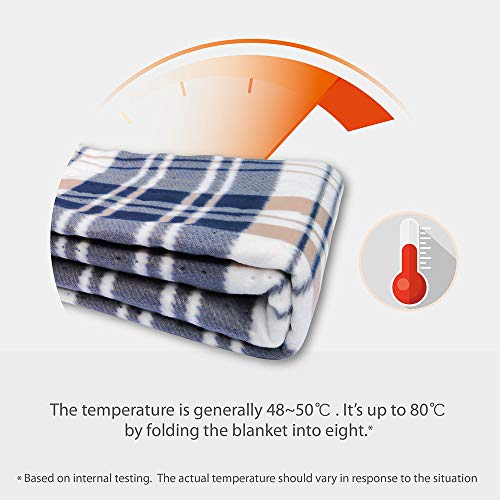 Elantrip 12 Volt Machine Washable Electric Heated Blanket for Car