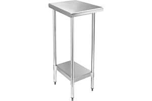 STABLEINK NSF Stainless Steel Small Table 12x24 Inches, Metal Prep & Work Table with Adjustable Undershelf, for Commercial Ki