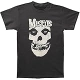Misfits Men's Distressed Skull Slim Fit T-shirt Coal