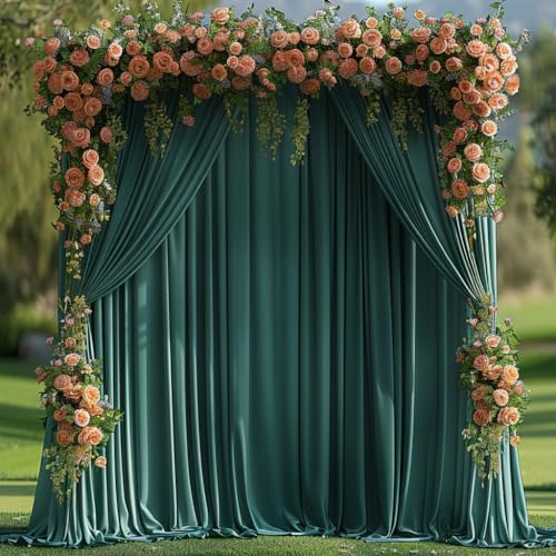 20x10ft knitterfreie Hunter-Grüne Hintergrund-Vorhang für Partys, weiche Stoff-Vorhänge, Dunkelgrüner Vorhang-Hintergrund für Geburtstags-Party-Dekora
