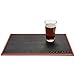 Cocktailier Professional Rubber Restaruant Bar Counter Spill Mat, 18 x 12 inch, Black with Red Trim