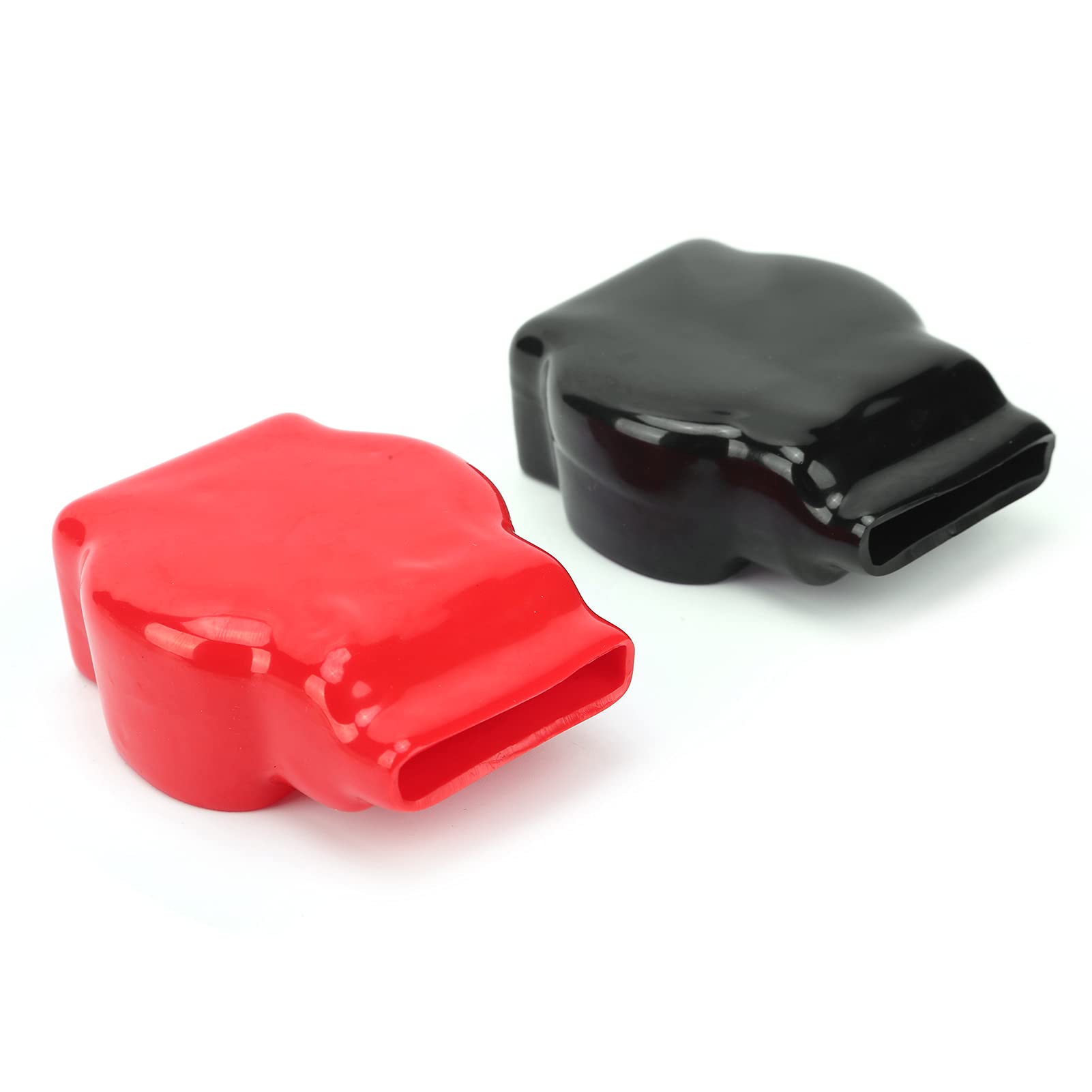 Photo 1 of 1 Pair Battery Terminal Covers Positive Negative Top Post Universal Car Motorcycle Battery Connector Cover, Red and Black