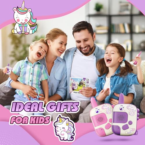 2PCS Walkie Talkie for Kids, Outdoor Adventure Toys with 1000ft Range, Compact & Durable, Ideal Gifts for 4-9 Year Old Girls (A)
