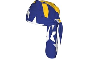 Bandana Beanie Skull Hat for Men Women,Flag of Bosnia and Herzegovina Print Quick Dry Headband Cap,Cycling Head Wraps Helmet 