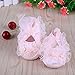 FlyingP Mary Jane Shoes Baby Infant Soft Sole Princess Lace Trim Socks for 3-6 Months Baby Girls