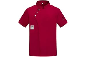 RTTUIOP Unisex Chef Coat for Men Women Short Sleeve Chef Jacket Breathable Comfortable Kitchen Restaurant Hotel Work Uniform