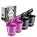 CHULUX Reusable Mesh Coffee Filter Cup 4-Pack for Keurig 1.0 Brewer, Universal Single Serve Refillable Coffee Filters, Black&Purple