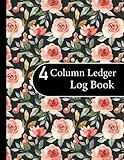 4 Column Ledger Log Book: 4 Column Ledger