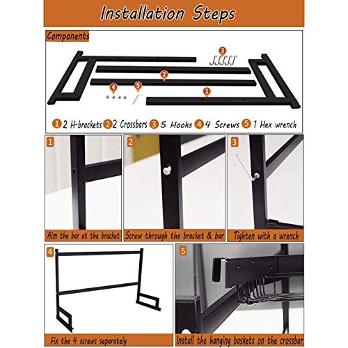 Topkitch Dish Drying Rack Black, Fully Customizable, 2Tier, Over The
