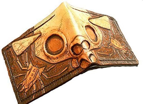 Legend of Zelda inspired Skull kid Gold Skulltula leather wallet