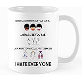 Funny Coffee Mug, I Don't Care What Colour Your Skin Is What Size You Are And Cup, For Husband, Wife, Boyfriend, Girlfriend, Birthday, Valentine's Day， Christmas Gift, 11 oz Novelty Mug