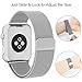 Tirnga Milanese Loop Mesh Smooth Stainless Steel Metal Strap Freely Fully Magnetic Closure Clasp Wrist Band Replacement Bracelet for Watch Band Series 3/2/1, 38 mm, Silver