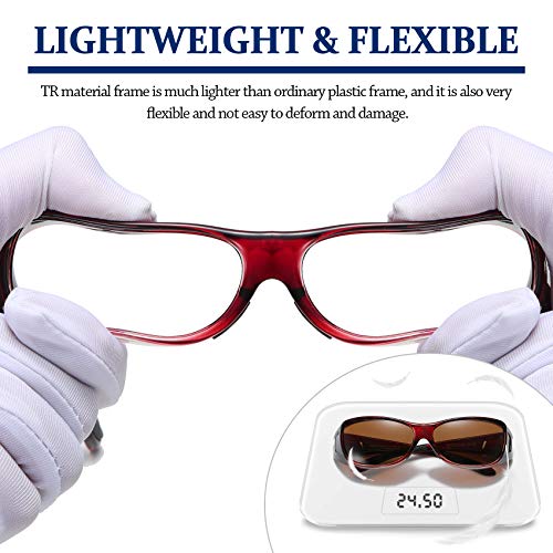 Duco Unisex Wraparound Fitover Glasses Polarized Wear Over Sunglasses