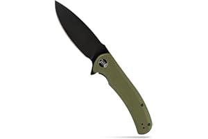 704 Gear Urban Ranger EDC Folding Pocket Knife | Full Size 3.74" Blade, D2 Steel, G10 Handle, Reversible Pocket Clip | Olive Drab Green