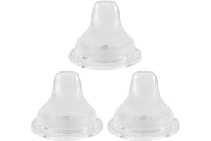 XUNICUTE Sippy Cup Nipples for Mam Baby Bottles, Soft 100% Silicone Sippy Spout Nipples, Variable Flow, 6m+, 3 Count