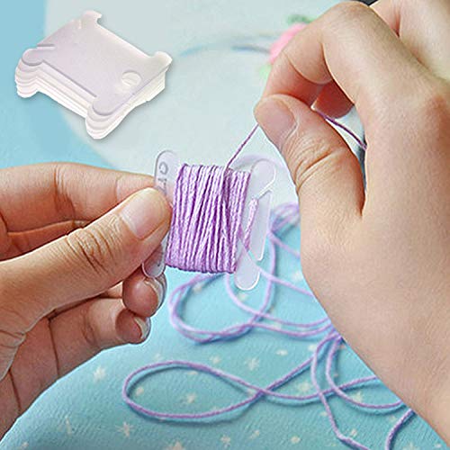 Embroidery Starter Kit with Instruction, 100 Colors Threads, 40 Sewing Pins, 3 Pieces Aida Cloth, Embroidery Hoops Set,Full Range Embroidery kit Cross Stitch Tool Kit for Adults Beginners (White-1)