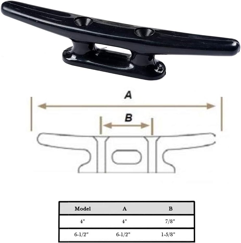 Thorn Marine Boat Nylon Cleat 6-1/2" Black Cleat Pack of 4 PCS : Sports & Outdoors