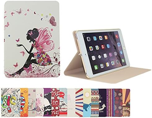 iPad mini 1 2 3 Case ,ANG PU Leather iPad Smart Cover Case with Sleep/Wake-up Function Flip Case,Colorful Painted Pattern Cover with Stand Set (Butterfly Fairy)